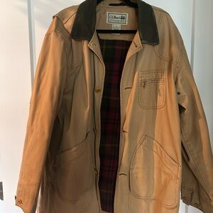 L.L. Bean Men's Tan Field Jacket with Plaid Lining